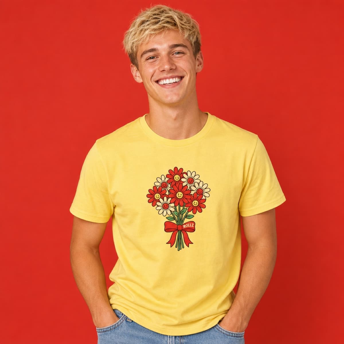 Flower Power Tee worn by a model